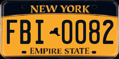 NY license plate FBI0082
