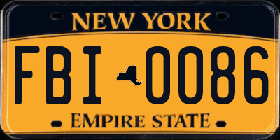 NY license plate FBI0086