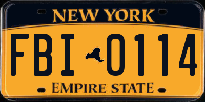 NY license plate FBI0114
