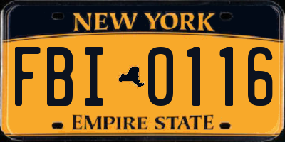 NY license plate FBI0116