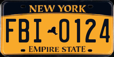 NY license plate FBI0124