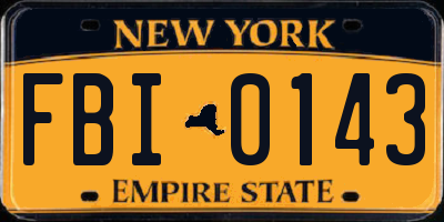 NY license plate FBI0143