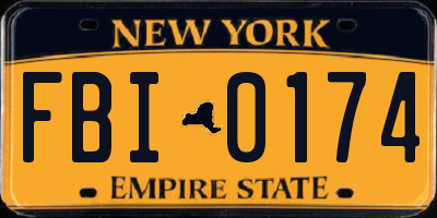 NY license plate FBI0174