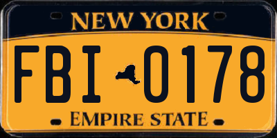 NY license plate FBI0178