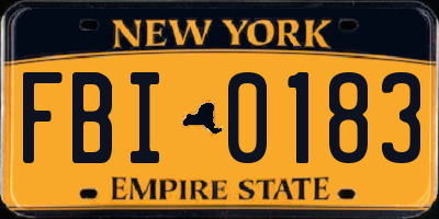 NY license plate FBI0183
