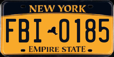 NY license plate FBI0185