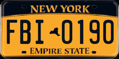 NY license plate FBI0190