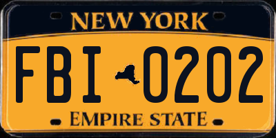 NY license plate FBI0202