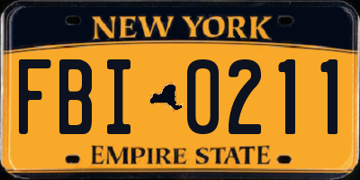 NY license plate FBI0211