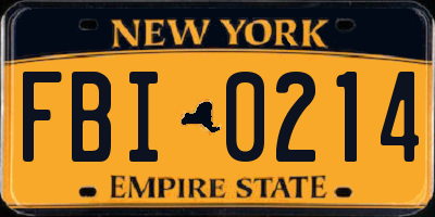 NY license plate FBI0214