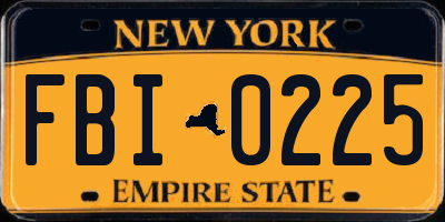 NY license plate FBI0225