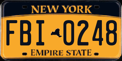 NY license plate FBI0248