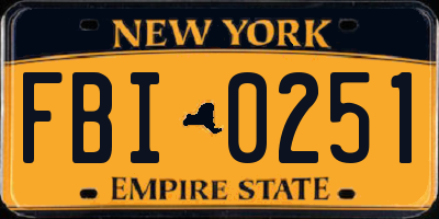 NY license plate FBI0251