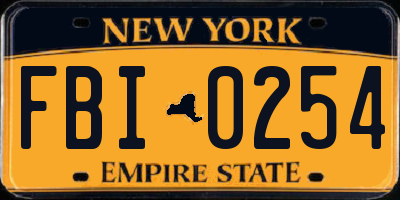 NY license plate FBI0254