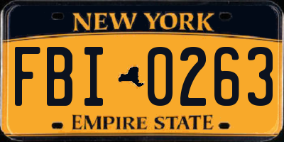 NY license plate FBI0263