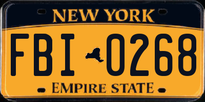 NY license plate FBI0268