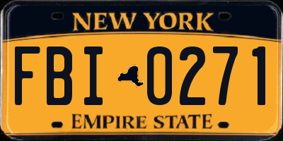 NY license plate FBI0271