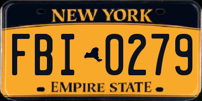 NY license plate FBI0279
