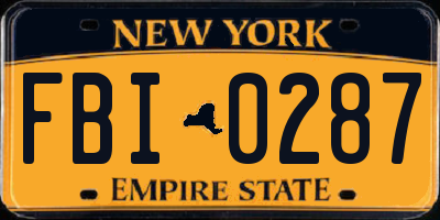 NY license plate FBI0287