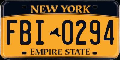 NY license plate FBI0294