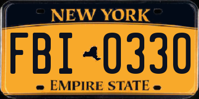 NY license plate FBI0330