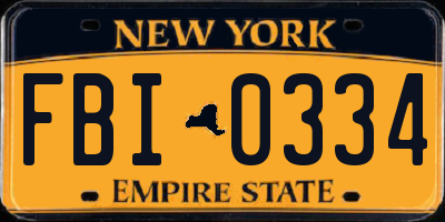 NY license plate FBI0334