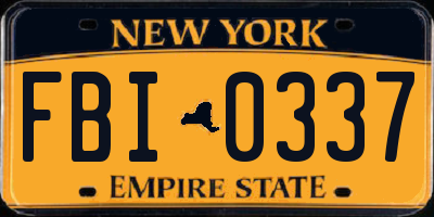 NY license plate FBI0337
