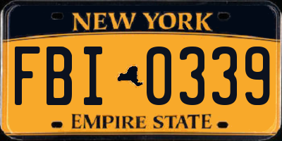 NY license plate FBI0339