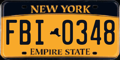 NY license plate FBI0348