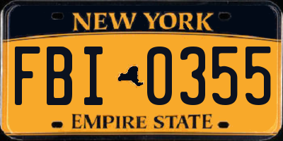 NY license plate FBI0355
