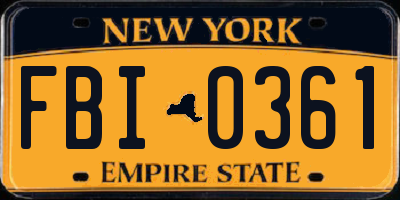 NY license plate FBI0361