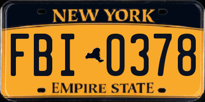 NY license plate FBI0378