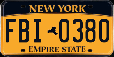 NY license plate FBI0380
