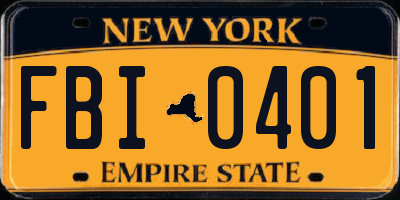 NY license plate FBI0401