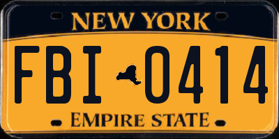 NY license plate FBI0414