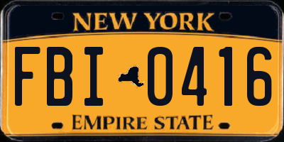 NY license plate FBI0416