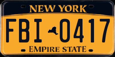 NY license plate FBI0417