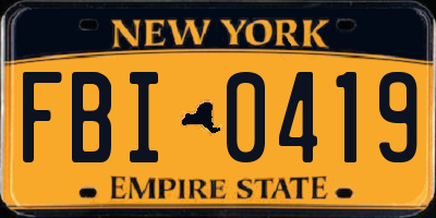 NY license plate FBI0419