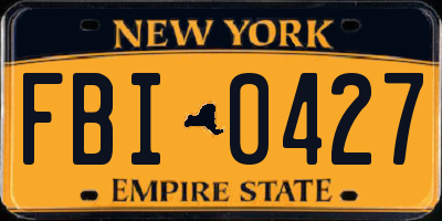 NY license plate FBI0427