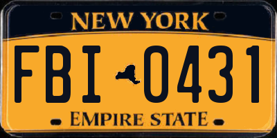 NY license plate FBI0431