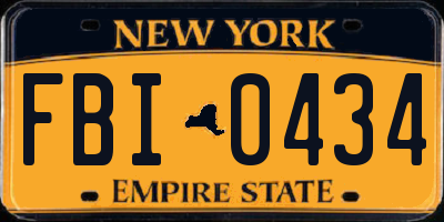 NY license plate FBI0434