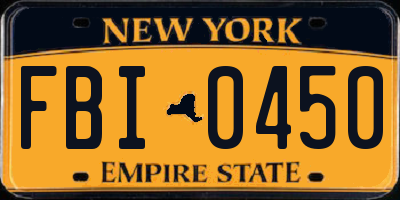 NY license plate FBI0450