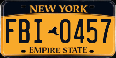NY license plate FBI0457