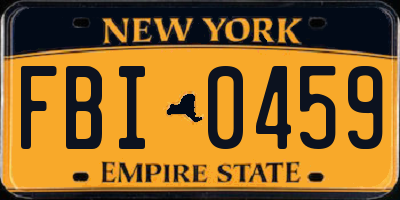 NY license plate FBI0459