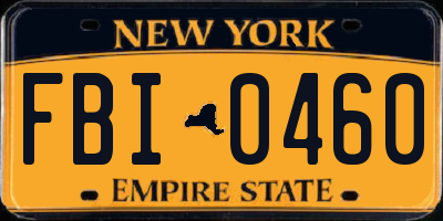 NY license plate FBI0460