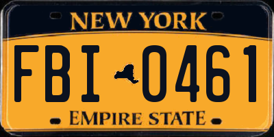 NY license plate FBI0461