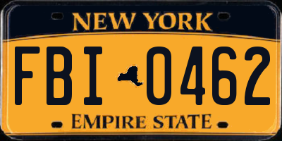 NY license plate FBI0462