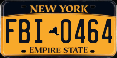 NY license plate FBI0464