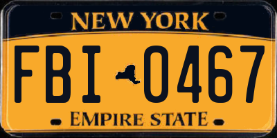 NY license plate FBI0467