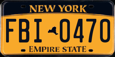 NY license plate FBI0470
